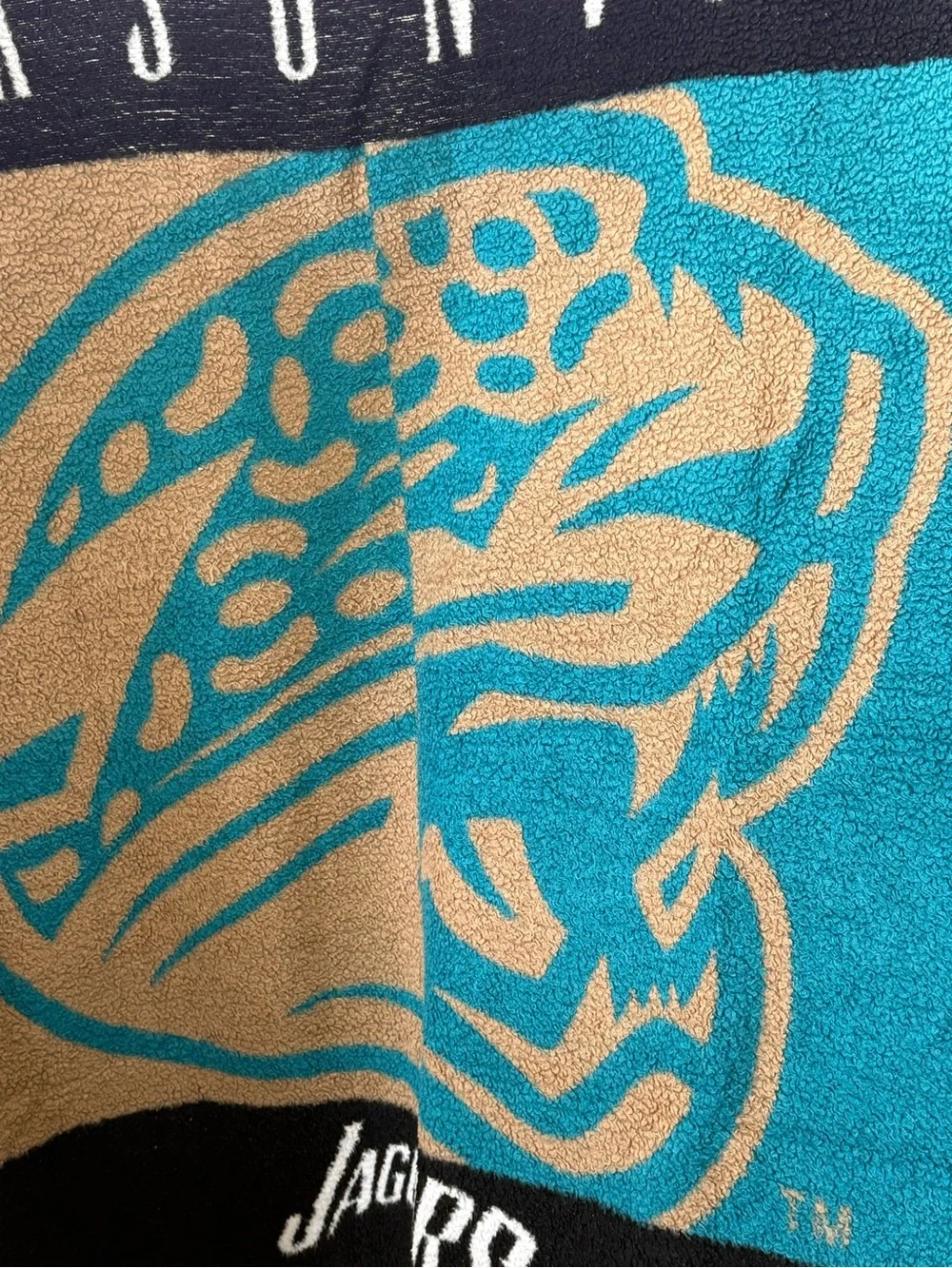 Vintage Jacksonville Jaguars NFL Throw Blanket - Teal & Gold